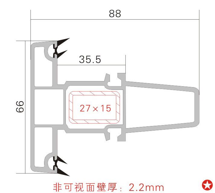 88固定框梃A