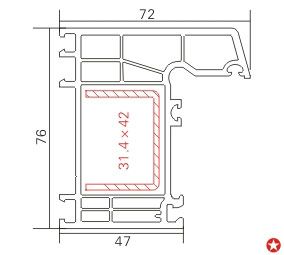 76平开框